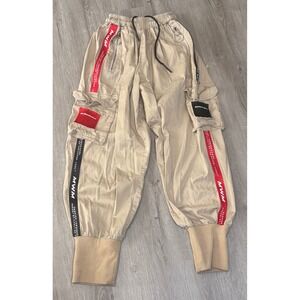 Mod Wave Movement MWM Tan Khaki Cargo Joggers Streetwear Tapered Pants Womens M